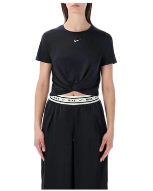 Nike Fitness ,Grijs ,Polyester One Classic Twist T-Shirt - Zwart