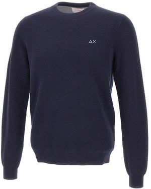 Sun 68 Round-Neck Knitwear - Blue