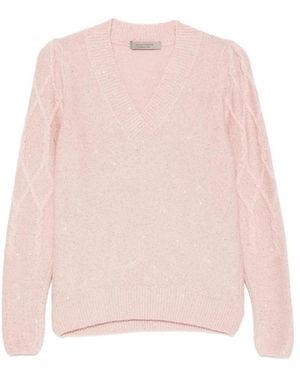 D.exterior Truien & Vesten ,Roze ,V-Neck Truien