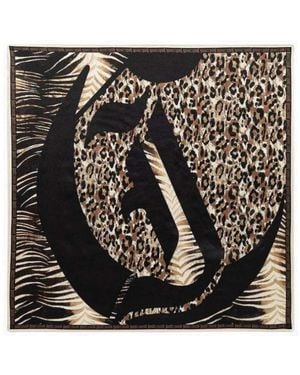 Just Cavalli Print Seasonal Silk Scarf - Schwarz