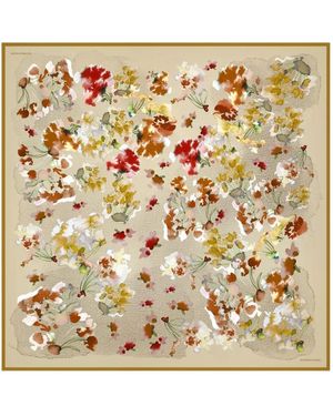 Borbonese Accessoires ,Veelkleurig ,Watercolour Flowers Scarf - Metallic