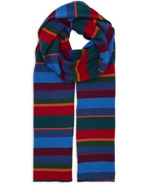 Gallo Accessoires ,Veelkleurig Eenvoudige Blauwe Sjaal Met Veelkleurige Strepen