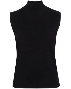 Plan C Sleeveless Tops - Black