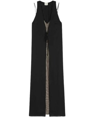 Alysi Kombiniertes Langes Kleid - Schwarz
