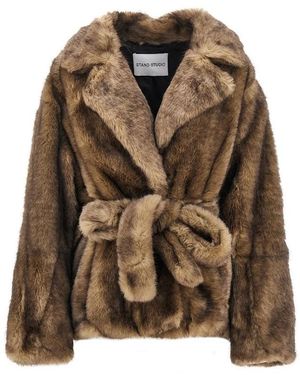 Stand Studio Faux Fur & Shearling Jackets - Marron