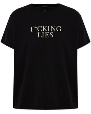 R13 Bedrucktes T-Shirt - Schwarz