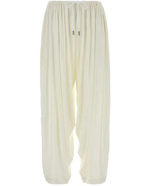 Co. Broeken ,Wit ,Elastische Broek Met Rimpels - Naturel