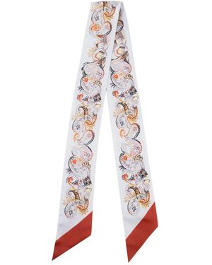 Etro Accessoires ,Veelkleurig ,Silk Twill Scarf - Wit