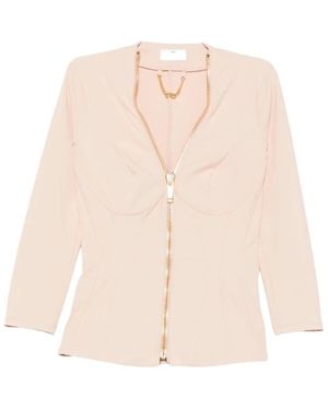 Elisabetta Franchi Gi19566E2 Ea1 Leichte Jacke - Natur
