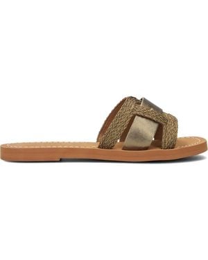 Lina Locchi Grüne Schlupfsandalen Mit Kordel - Braun