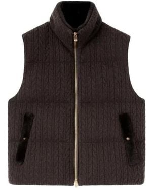 Agnona Grob Gestrickte Kaschmir-Pufferweste - Braun