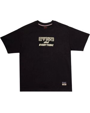 Evisu Möwen-Print T-Shirt Schwarz