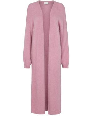 American Dreams Truien & Vesten ,Roze ,Wol June Long Alpaca Cardigan