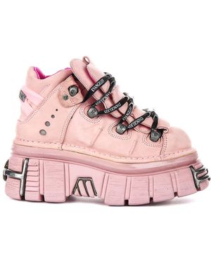 New Rock Lace-Up Boots - Pink