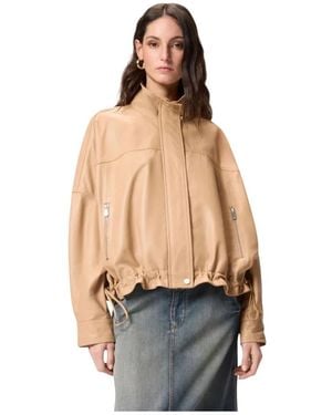 Pinko Leather Jackets - Natural