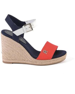 Tommy Hilfiger Blaue Espadrille Keilabsatz Sandalen