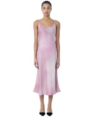 Acne Studios Gedrukte Viscose Strap Jurk - Roze