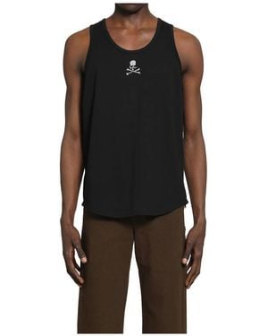 MASTERMIND WORLD Swarovski Crystals Loopwheel Tank - Schwarz
