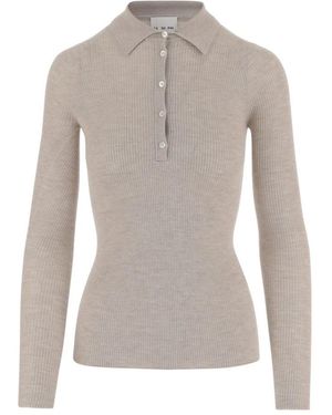 Sa Su Phi Cashmere En Zijde Gebreide Poloshirt - Grijs