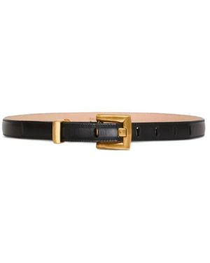 Balmain Accessoires ,Zwart ,Leer Anthem Kalfsleren Riem 2 Cm