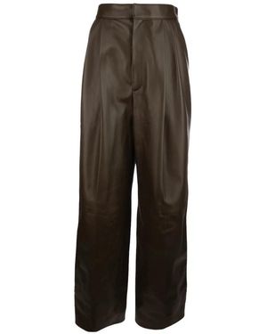 Bottega Veneta Leather Trousers - Brown
