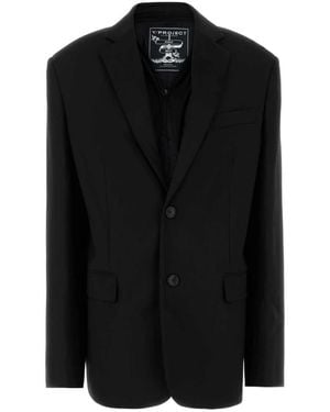Y. Project Oversize Schwarzer Jersey-Blazer
