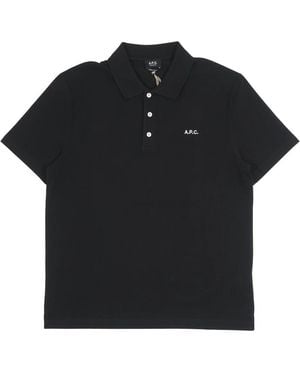 A.P.C. Tops ,Zwart ,Katoen Standaard Poloshirt