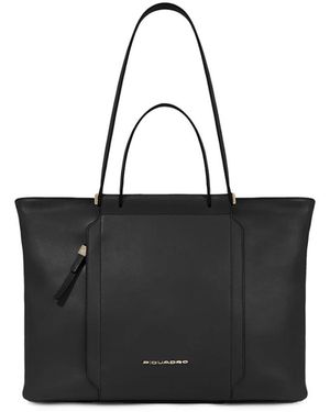 Piquadro Damen Laptoptasche Mit Ipad-Fach, Stoßfest Ausgepolstert Und Rfid-Geschützt - Schwarz