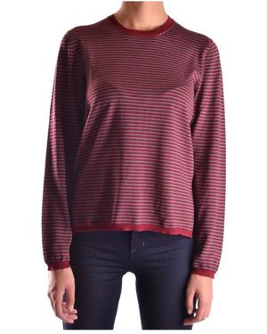 Prada Tops ,Rood ,Katoen Oversized T-Shirt Met Pofmouwen - Paars