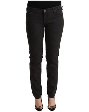 Ermanno Scervino Black low waist skinny denim cotton jeans - Negro