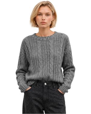 Kocca Vest Met Kabels En Metallic Details - Grijs