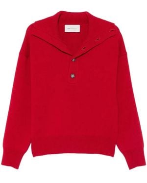 Ami Paris V-Neck Knitwear - Rojo