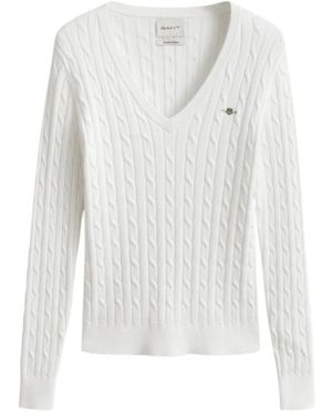 GANT V-Neck Knitwear - Blanc