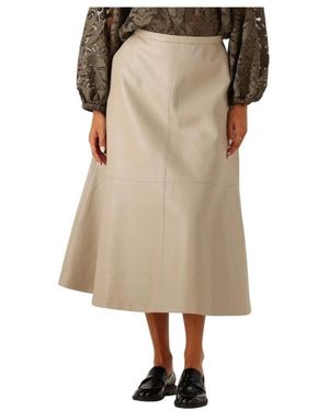 Summum Rokken Faux Leather Rok - Naturel