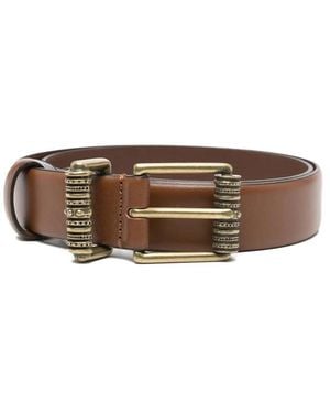 Ba&sh Brauner Ledergürtel Mit Goldener Schnalle