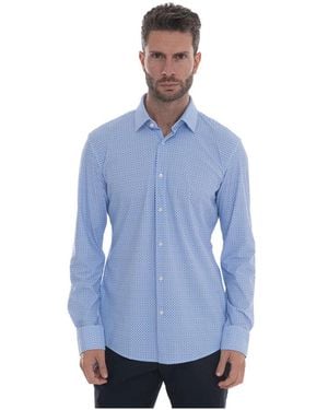 HUGO Italia Dress Neck Casual Shirt - Blau