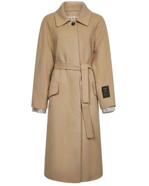 Marni Belted Coats - Natural