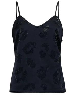 Silvian Heach Top Mit Dünnen Trägern Und Bestickten Details - Blau
