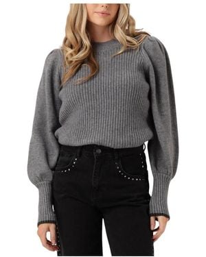 co'couture Truien & Vesten ,Grijs Truien & Vesten Row Puff Knit