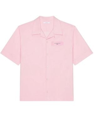 Givenchy Popeline Hemd Mit Paris Paint Print - Pink