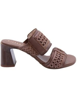 Hispanitas Heeled Mules - Brown