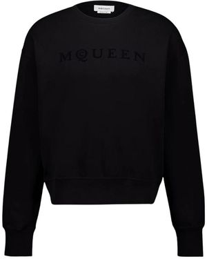 McQueen Logo Rundhals-Sweatshirt - Schwarz