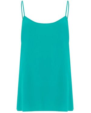 Alberta Ferretti Tops ,Blauw ,Leer Tanktop Met Bandjes