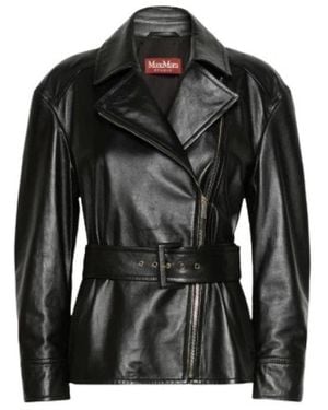 Max Mara Leather Jassen - Zwart