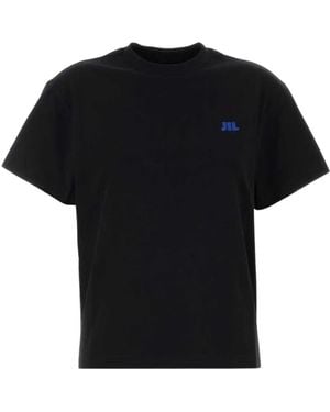 Jil Sander Tops ,Zwart ,Katoen Katoenen T-Shirt Met Ronde Hals