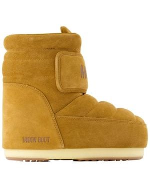 Moon Boot Schoenen ,Bruin ,Leer Icon Strap Boots - Geel