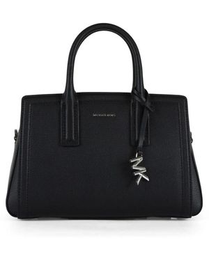 Michael Kors Schwarze Lederhandtasche Mit Abnehmbaren Riemen