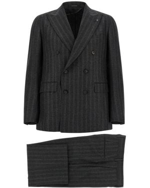 Tagliatore Kostuums ,Grijs ,Wol New York Double-Breasted Suit - Zwart