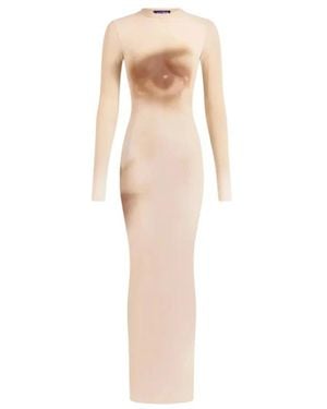 Jean Paul Gaultier Kleedjes ,Leer Face Dress - Naturel