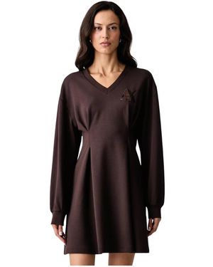 ARMANI EXCHANGE Uitlopende Viscose Jurk - Zwart